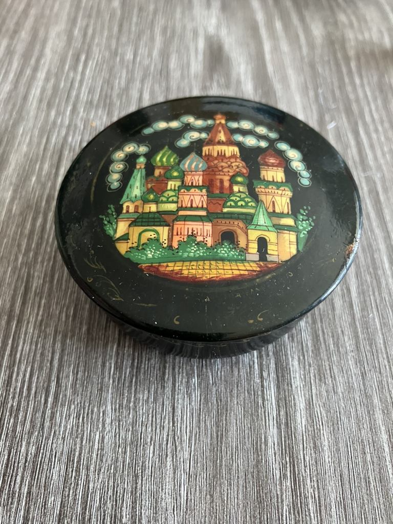 Russian style paper mache pot