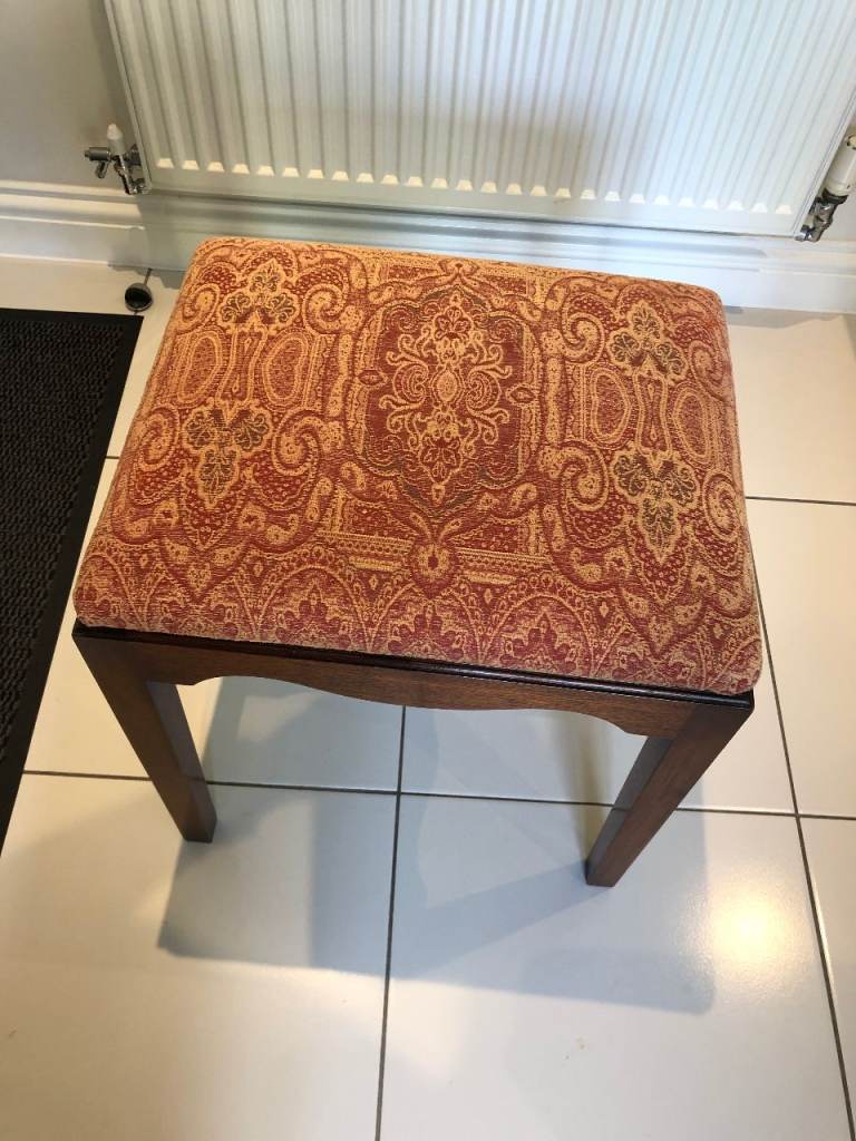 Elegant period/antique Piano stool newly padded only £25