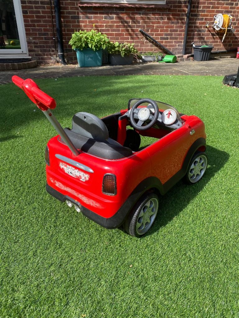 Red Mini Cooper Push-Along Ride-On Car – Good Condition
