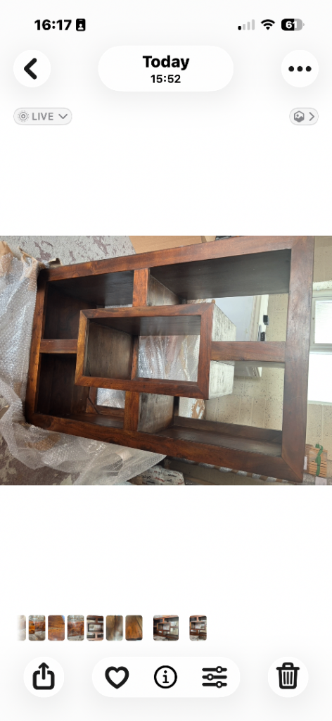 Solid Wood Bookshelf/Display Unit – Brown