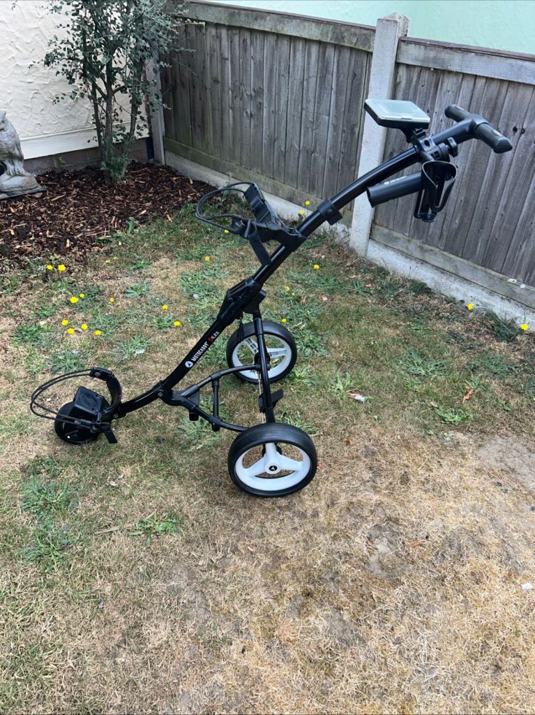 Motocaddy S1 Lite Golf Trolley 3-Wheel, Push, Foldable Score Card Drink Umbrella Holders 