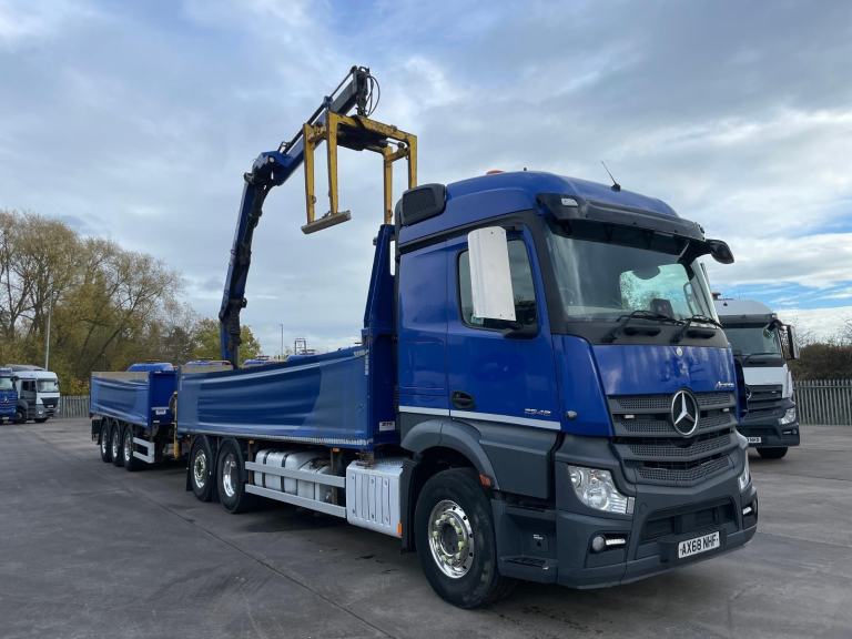 MERCEDES ACTROS 2546 *EURO 6* 6X2 DRAWBAR OUTFIT BRICK GRAB – 2018 – AX68 NHF*