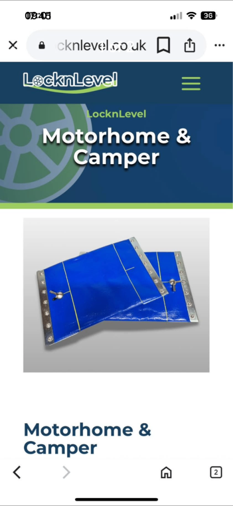 Lock and level motorhome campervan