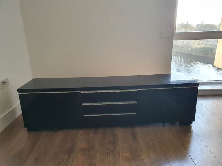 Ikea BESTA BURS TV Bench - High Gloss Black