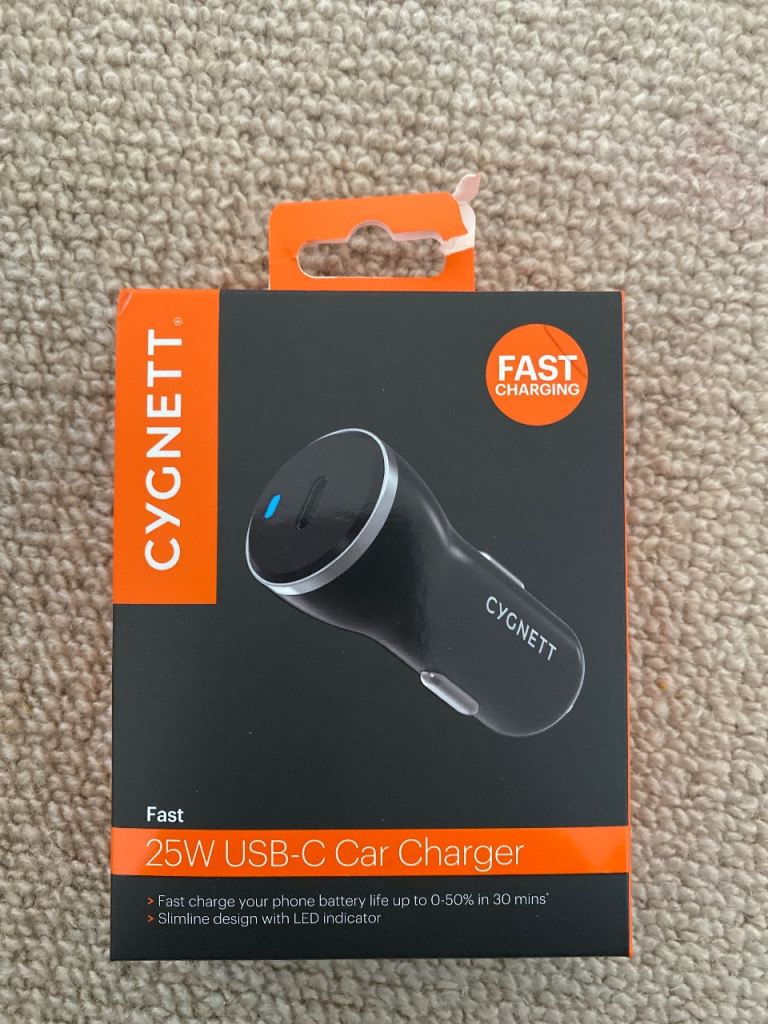 Cygnett Fast 25W Car Charger in original box