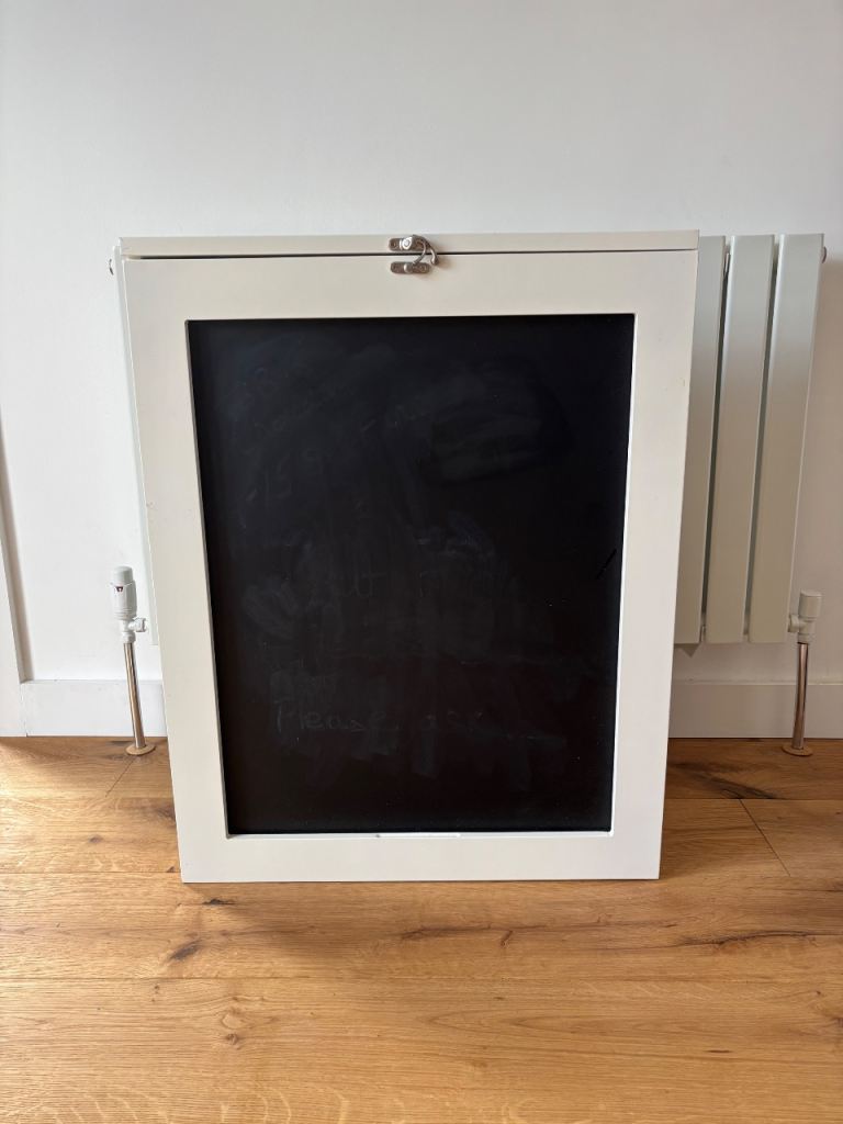 Compact Wall-Mounted Desk / Chalkboard – White, Good Condition