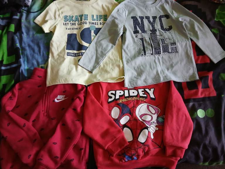 Kids' Clothes Bundle - Nike Jumper, Spidey Sweatshirt & T-shirts