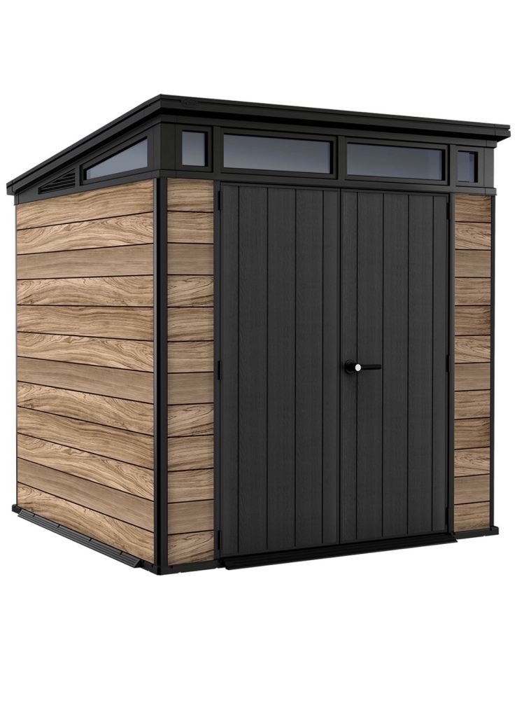 Keter signature oak shed 7x7ft 