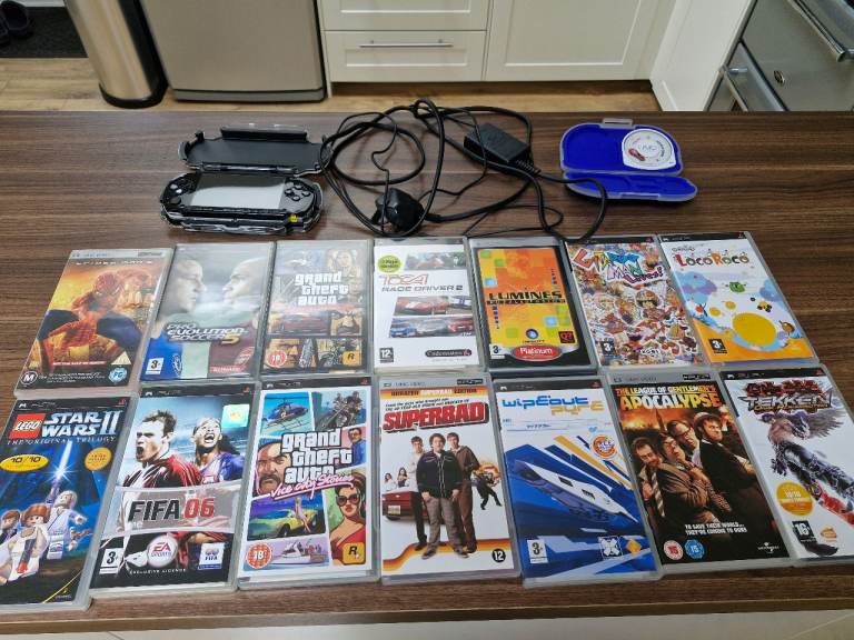 Sony PSP Console with 14 Games & Accessories - Good Condition