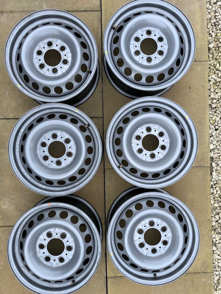 6x Mercedes Sprinter steel wheel rims - unused 