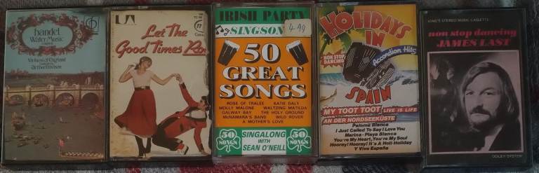 Job Lot of 5 Music Cassette Tapes – Various Artists, Good Condition