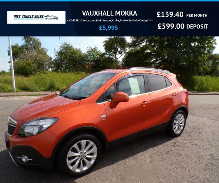 VAUXHALL MOKKA 1.6 CDTi SE 2016,4x4,Leather,Park Sensors,Cruise,Bluetooth,DAB,60mpg,F.S.H
