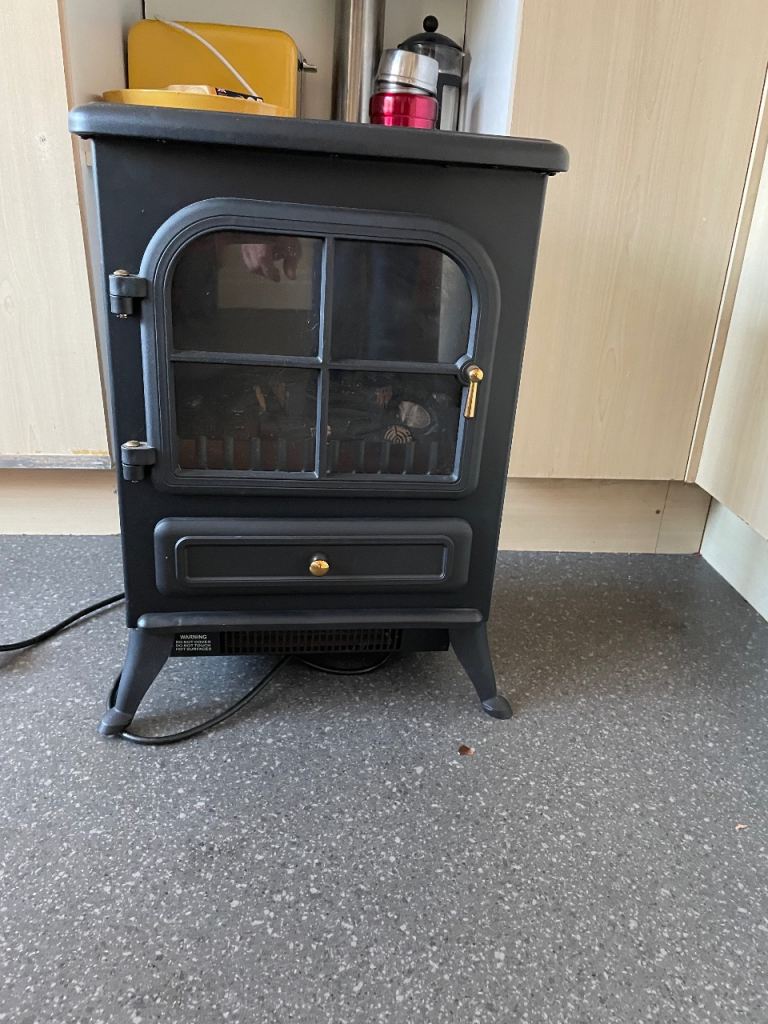 image for Electric black living flame log burner
