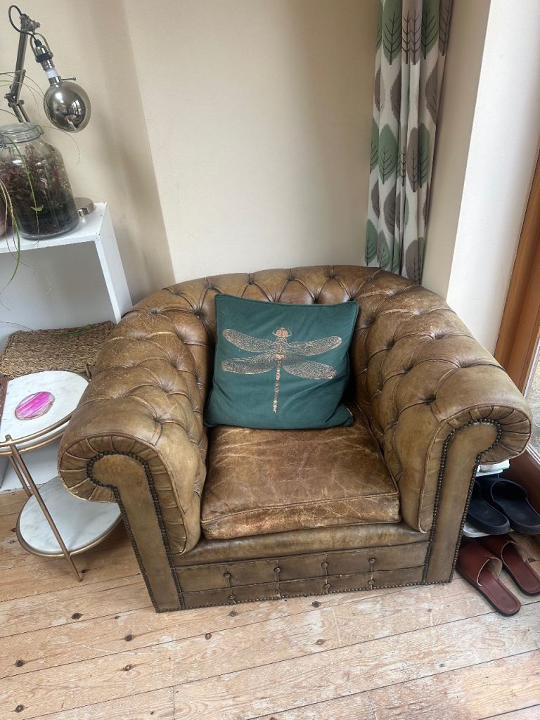 Vintage Leather Chesterfield Club Chair