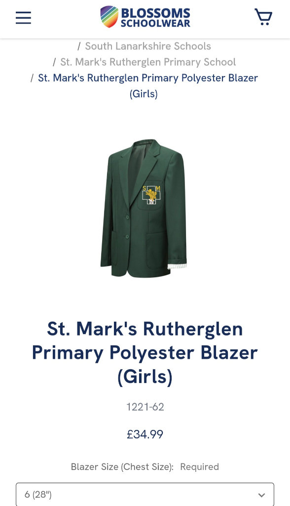 Rutherglen St Mark's Primary School Blazers