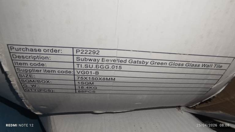 88 pcs Green glass tiles 