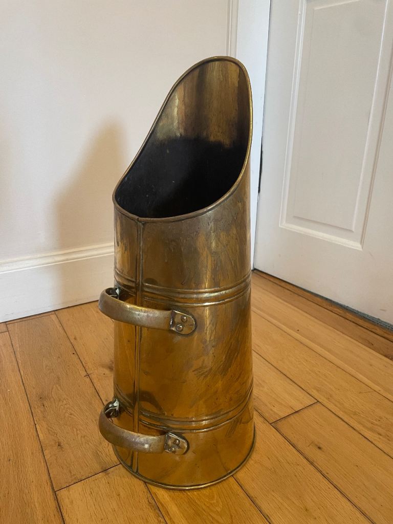 Vintage English Brass Coal Scuttle