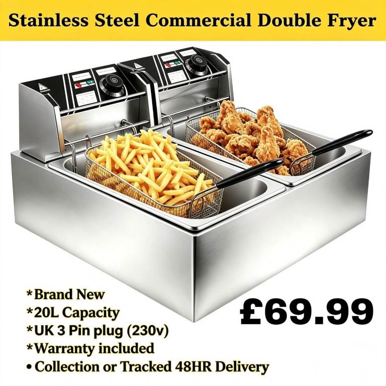 Commercial electric double fryer 