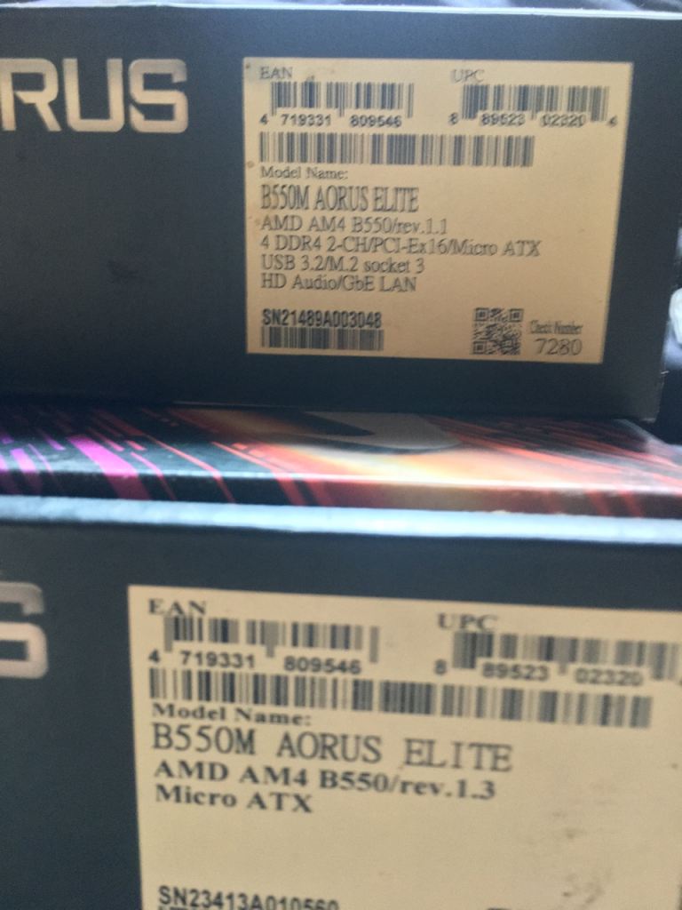2 AORUS B550M AORUS ELITE Micro ATX Motherboard – Used