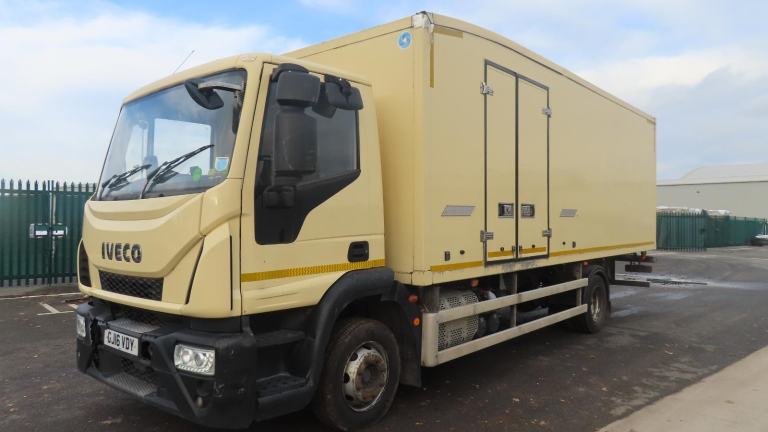 2016 12 tonne Iveco Eurocargo fitted with a twin fridge block fridge freezer 