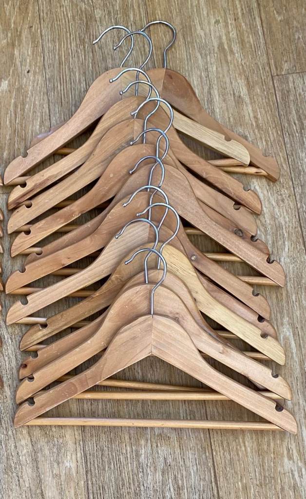 Children's wooden coat hangers