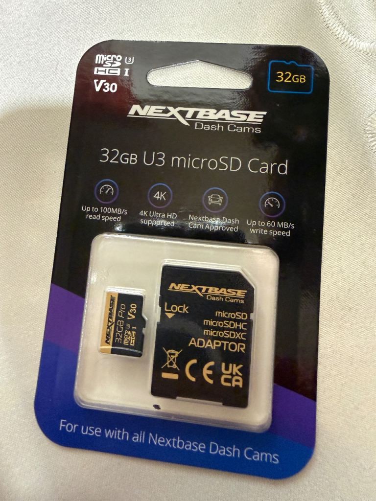 NEXTBASE 32GB U3 microSD Card for Dash Cams – New