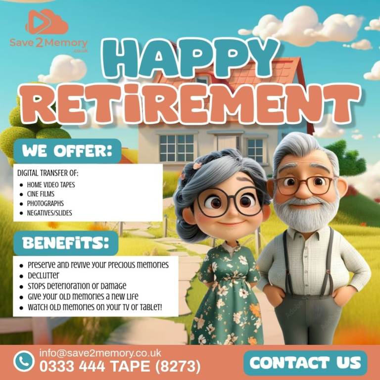🎉 Turn Old Tapes & Photos Into Retirement Memories You Can Look Back On