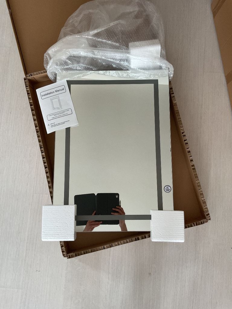 Mirror bathroom LED touch screen & shaving switch. £40