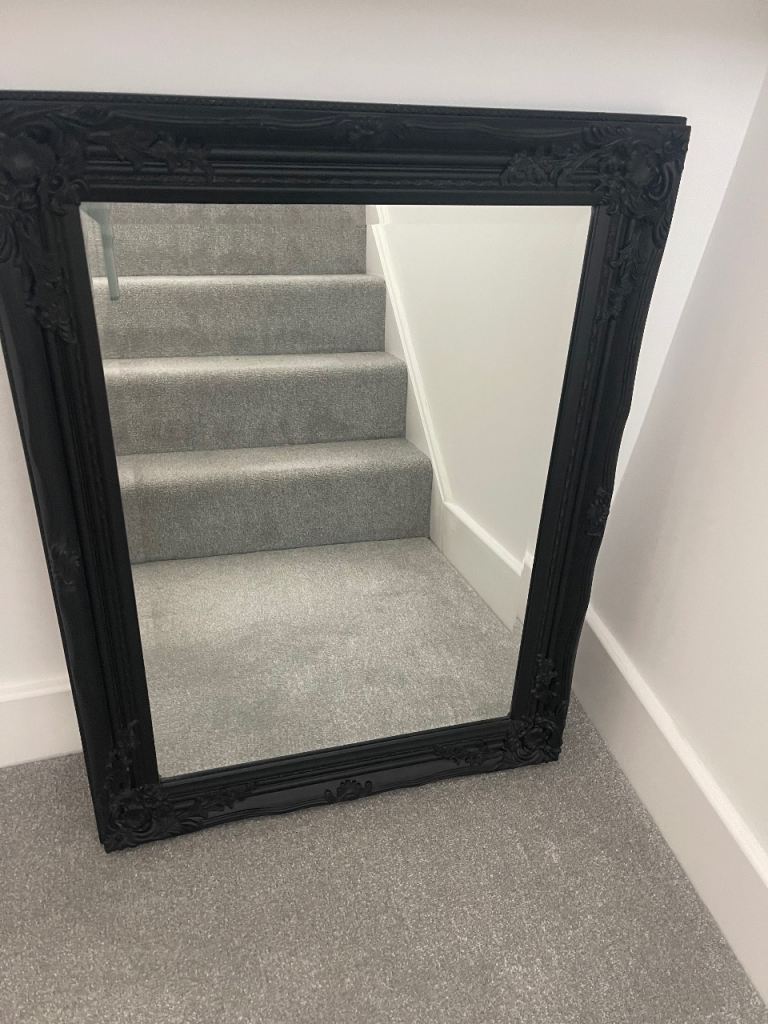 Black Ornate Mirror 50x70cm – Good Condition