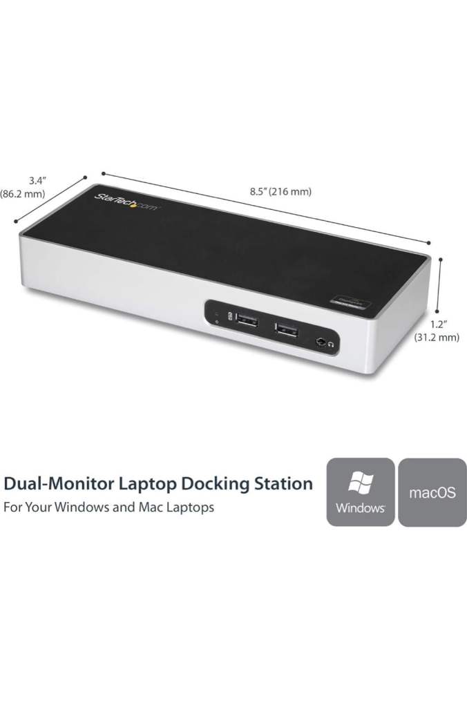  Dual Monitor USB 3.0 Laptop Docking Station w/    HDMI, DVI, VGA via Adapter      , 6xUSB 3.0 & 