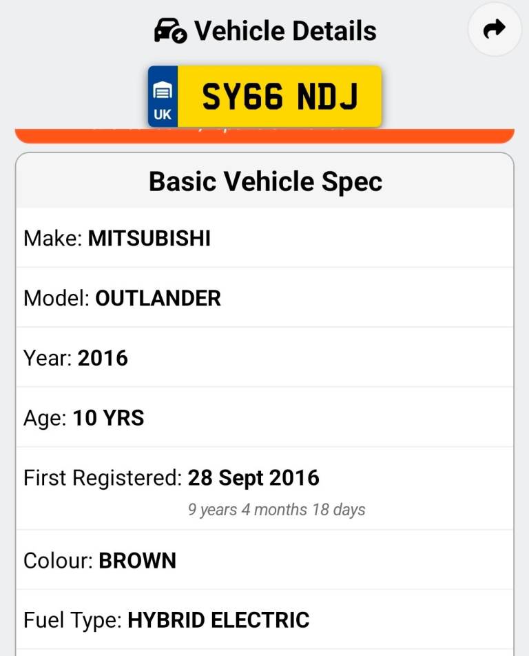 Mitsubishi, OUTLANDER, Estate, 2016, Other, 1998 (cc), 5 doors