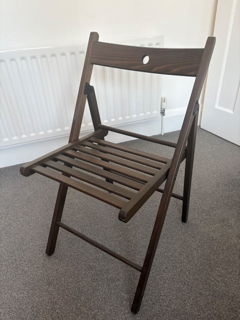 Dark Wood Folding Chair, Compact & Handy