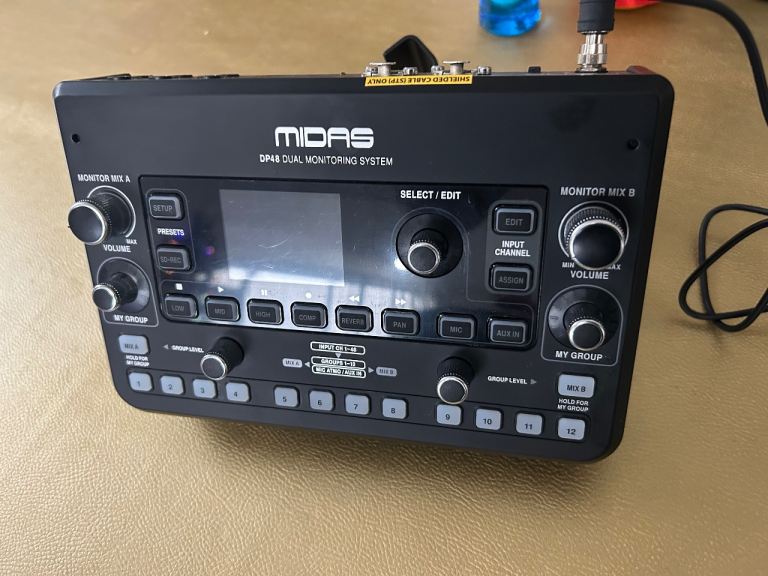 image for Midas DP 48 Personal Monitor (IEM) Mixer with power supply and mounting bracket