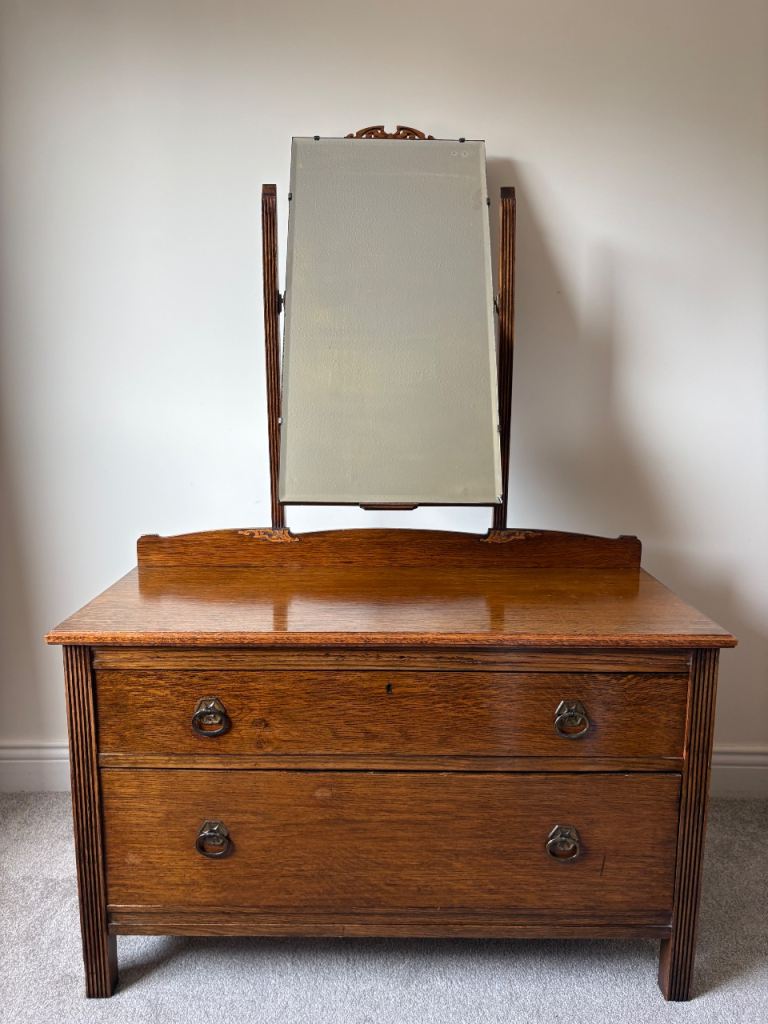 Antique, Solid Oak Dressing Table