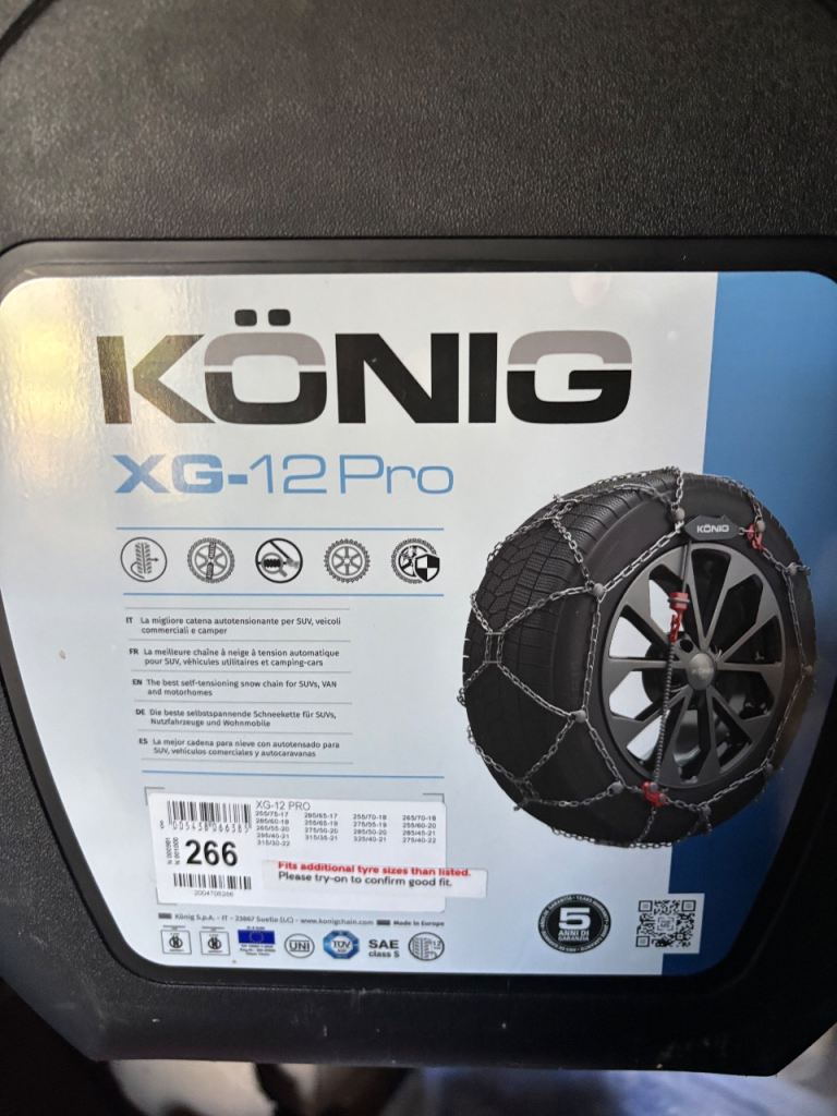 Konig XG -12 Pro snow chains, new. 