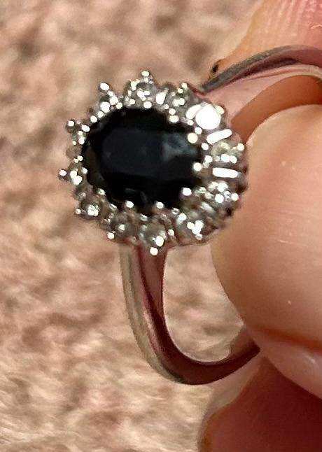 Sapphire & Diamond White Gold Ring