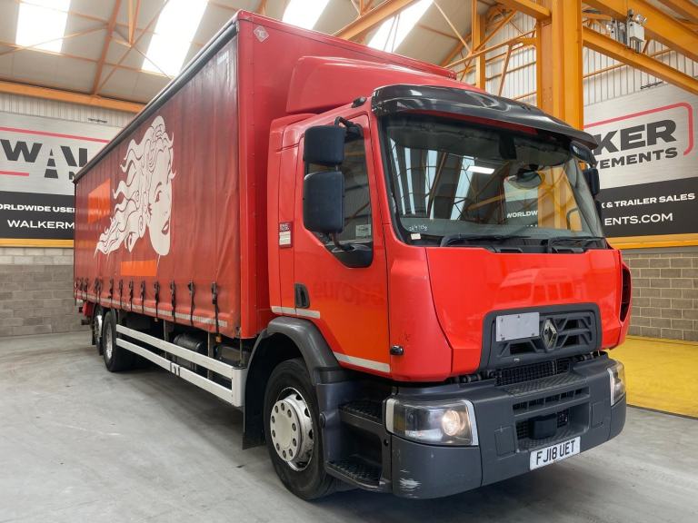 RENAULT D26 WIDE *EURO 6*, 26 TONNE 6X2 CURTAINSIDER - 2018 - FJ18 UET