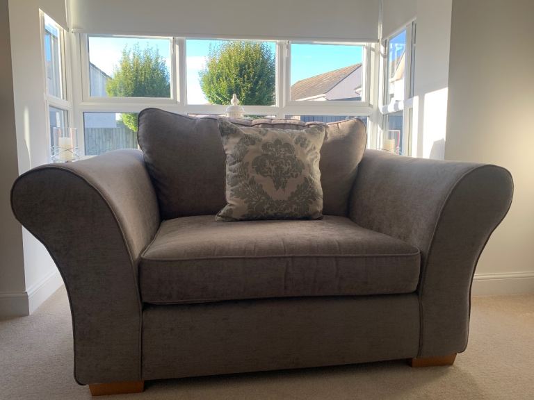 Next Grey Fabric Sofa Set – 2 Seater & 3 Seater and snug sofa