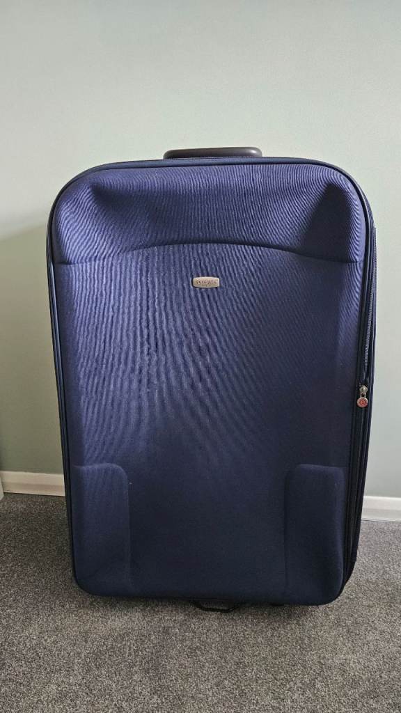 Skyflite London Navy Blue XL Suitcase 2-Wheel Soft Shell 86 x 66 x 29cm 