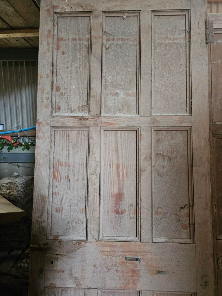 Reclaimed Pitch Pine 9 panel door