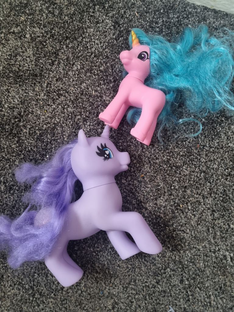 Two My Little Pony Unicorn Figures – Good Condition