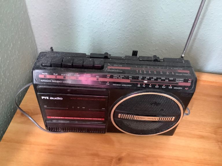 PYE Audio Vintage Cassette Player and Radio - Retro Black