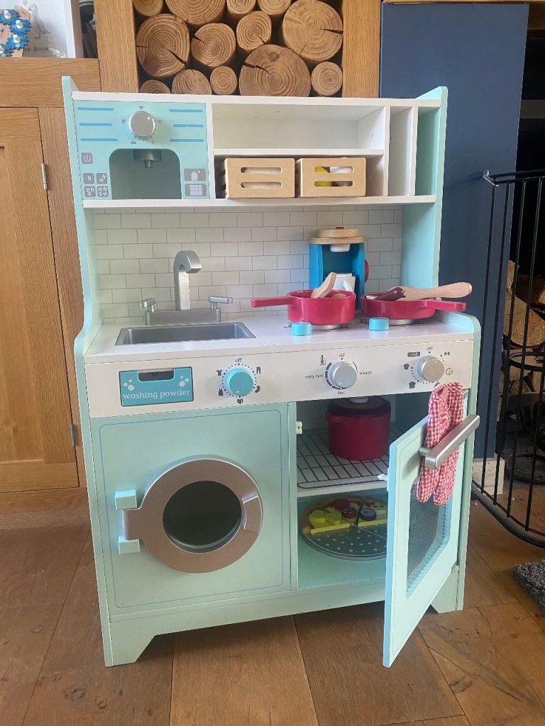 Wooden Play Kitchen with Accessories – Good Condition