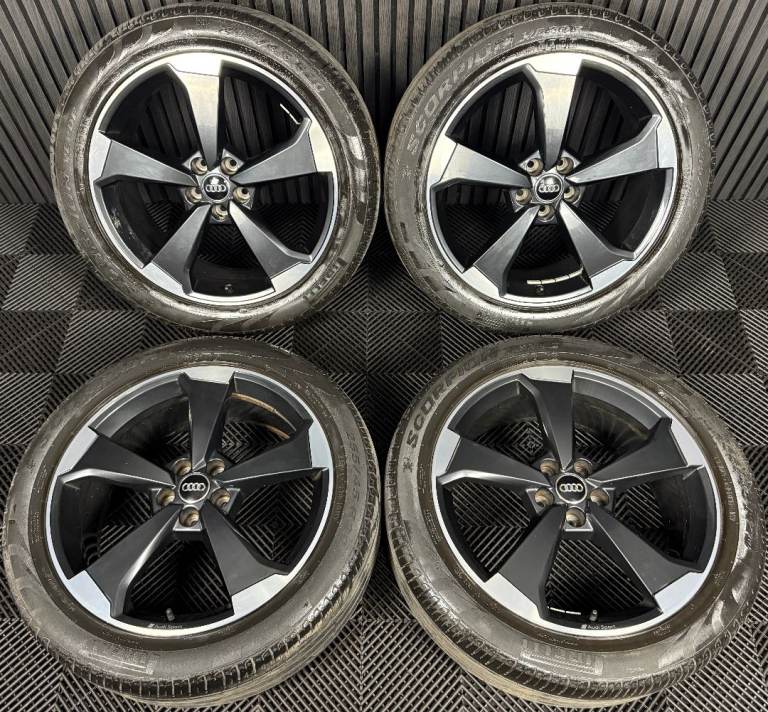 20'' GENUINE AUDI Q5 S LINE ROTOR BLACK EDITION ALLOY WHEELS ALLOYS TYRES