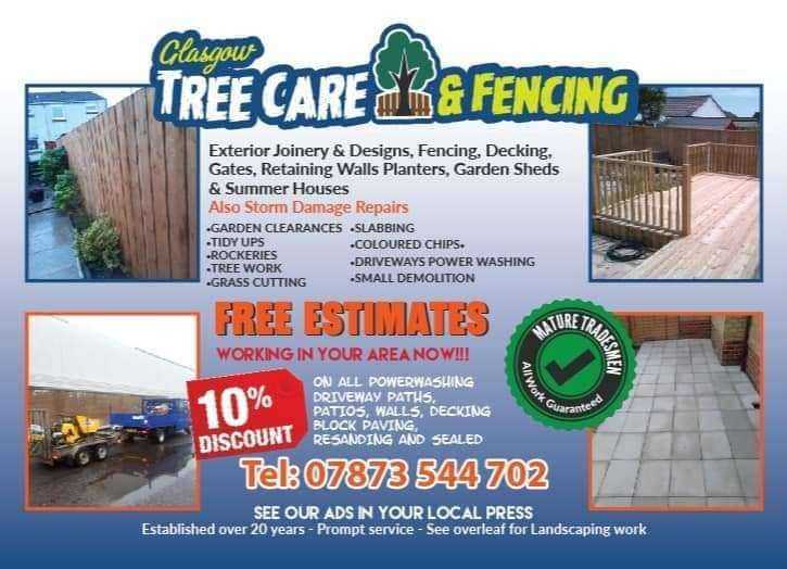 Landscaping garden glasgow tree care and Fencing 