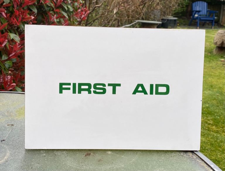 Vintage Wooden First Aid Box