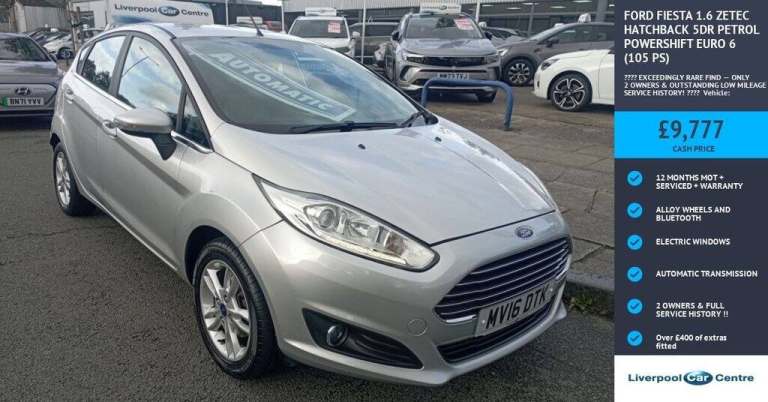 2016 Ford Fiesta 1.6 Zetec Hatchback 5dr Petrol Powershift Euro 6 (105 ps) Hatchback Petrol Autom...