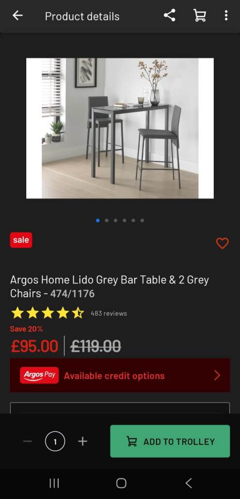 Bar table and high chairs set
