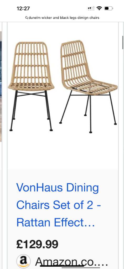 Rattan dining chairs 