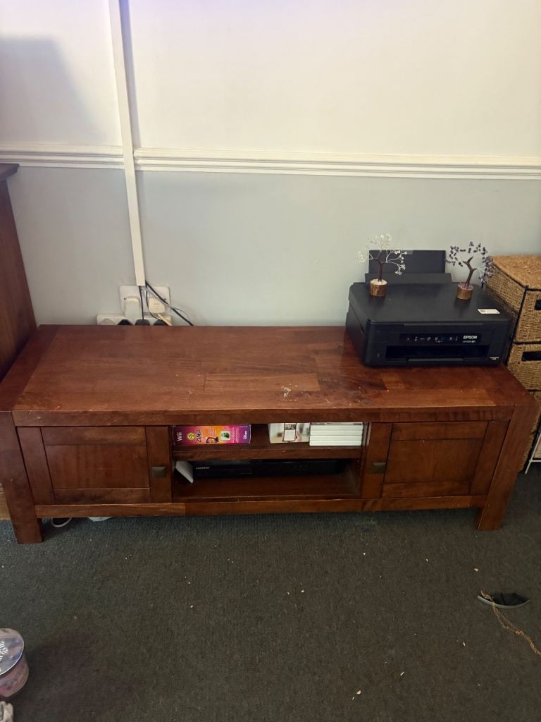 solid mango wood TV/media unit
